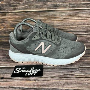 New Balance Gray and Pink Athletic Shoes with Breathable Mesh